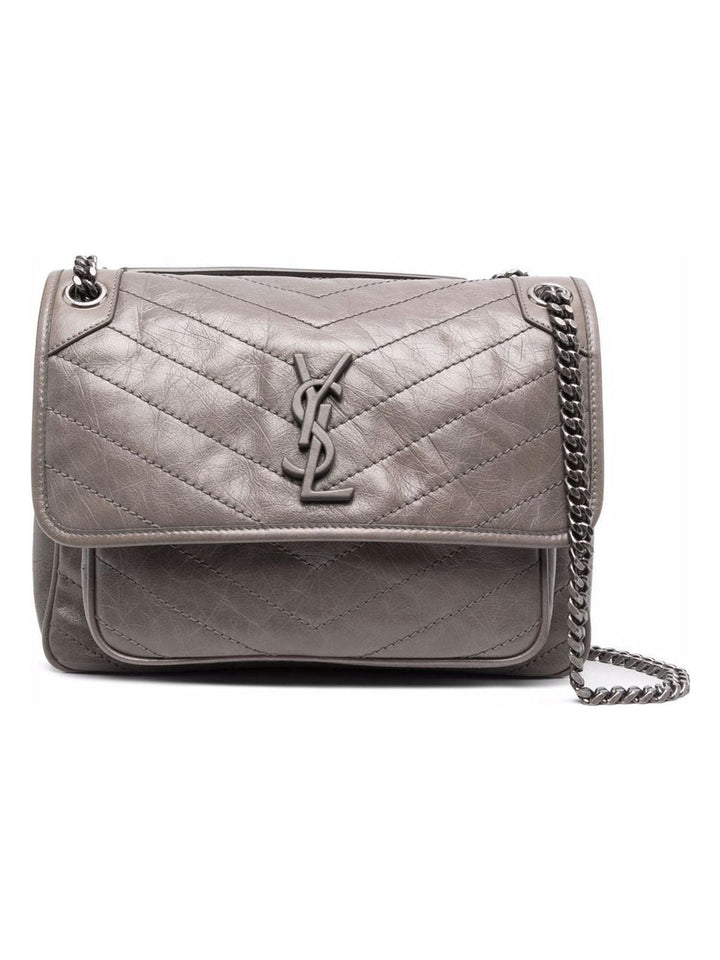 Women's Ysl Bo Mng Niki M Tufo Naturel in Grey Kaki | 6331581YG041229