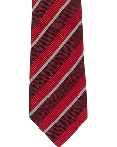 Gucci Red Diagonal Stripe Silk & Wool-Blend Tie