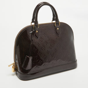 Louis Vuitton Amarante Monogram Vernis Alma Pm Bag..