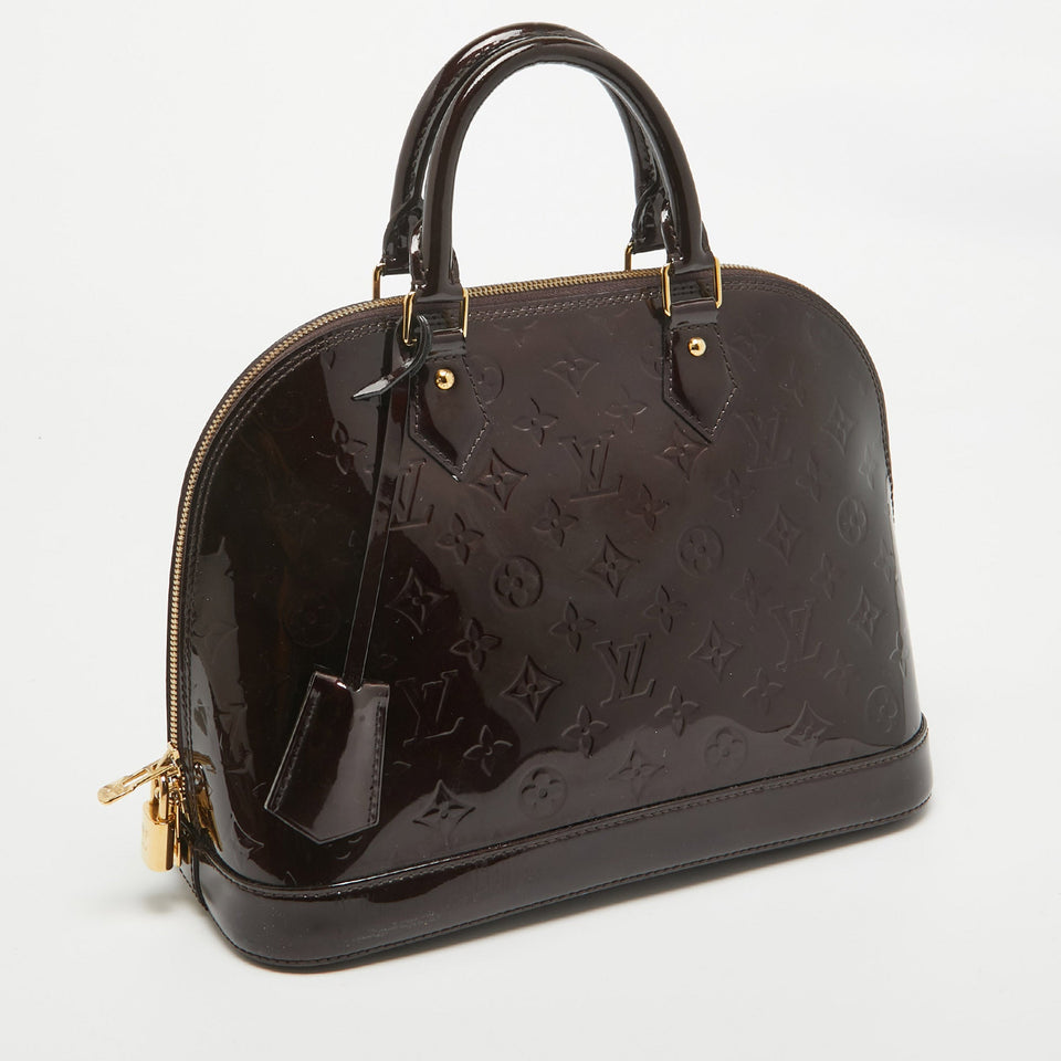 Louis Vuitton Amarante Monogram Vernis Alma Pm Bag..