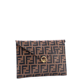 F is Fendi Envelope Flat Pouch Zucca Embossed Leather Large
