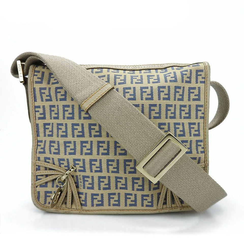 Fendi Canvas Leather Shoulder Bag