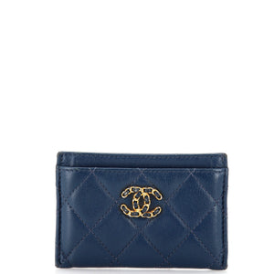 CHANEL 19 Card Holder Quilted Leather