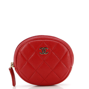 CHANEL Classic Round Coin Purse Quilted Caviar