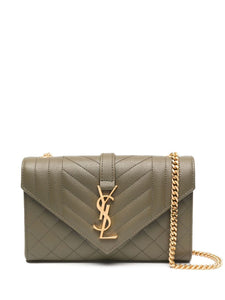 Women's Ysl Bo Mng Envel S Grain D.pou in V.kaky/V.kaky/V.kaky | 600195BOW913344